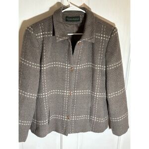 Harve Bernard Wool And Alpaca Plaid Blazer